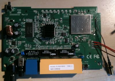 TL-WR743ND v1.1 PCB top side